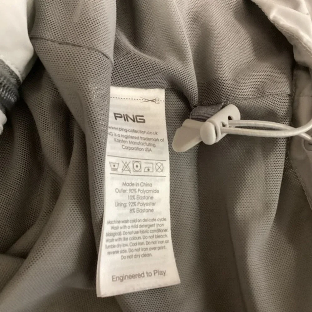 PING‎ Sensorwarm Golf Windbreaker Lightweight Full Zip Jacket Gray L